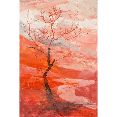 Red Landscape Painting